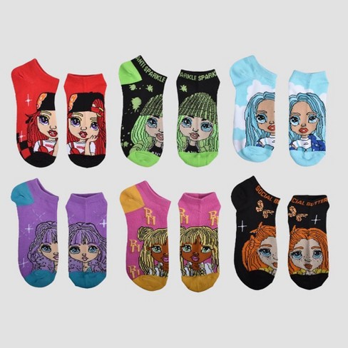 Disney Women's Lilo & Stitch 5 Pack No Show Socks, Assorted Blue