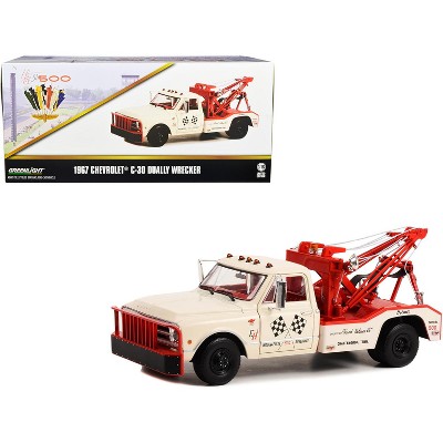 1967 Chevrolet C-30 Dually Wrecker Tow Truck "51st Indy 500" Beige and Red w/Red Interior 1/18 Diecast Model Car by Greenlight
