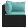 vidaXL Patio Corner Sofas with Cushions 2 pcs Black Poly Rattan - 4 of 4