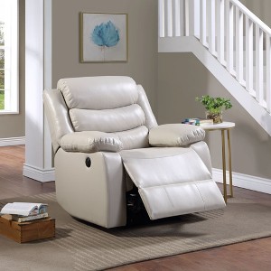 Faux Leather Power Motion Recliner Chair with Pillow-Top Arms - 1 of 4