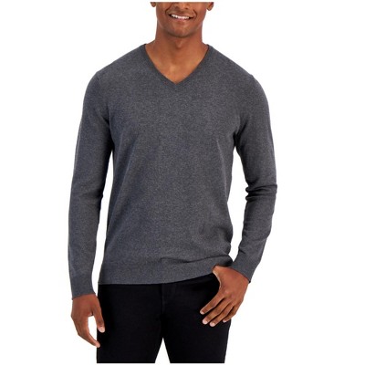 Alfani Mens Solid V Neck Pullover Sweater
