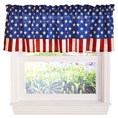 Lakeside American Flag Window Valance with Grommet Top - Patriotic Bathroom Accent