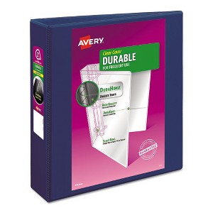 Avery Durable View Binder with DuraHinge and Slant Rings, 3 Rings, 2" Capacity, 11 x 8.5, Blue - 1 of 4