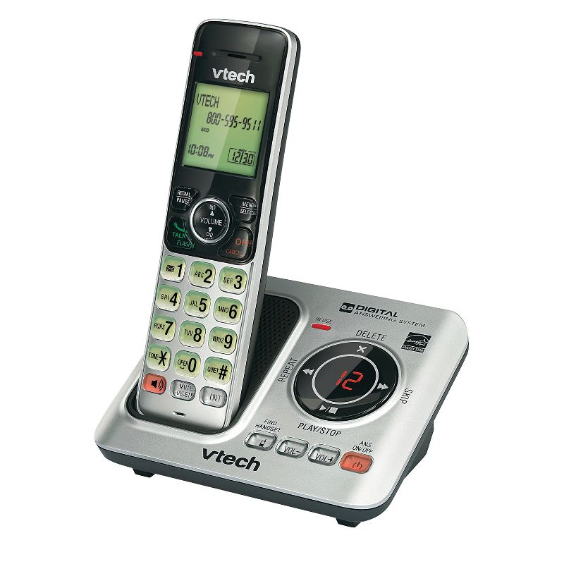 VTech® DECT 6.0 Corded Cordless Expandable Phone Combo with Caller ID, Call Waiting, and Answering System, Silver and Black, 3 of 6
