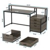 Resenkos Computer Desk, Office Desk, Study Desk,63" Computer Desk, Ergonomic Office Desk with Drawers & Monitor Stand,Grey Gray - 3 of 4