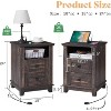 AMERLIFE 18" Farmhouse End Table 2 with Charging Station & 2 Storage Drawers - 3 of 4