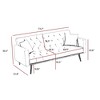 TIRAMISUBEST Grey Velvet Futon Sofa Bed-Convertible Sleeper with Gold Legs & Cup Holders for Living Room, Office, or Guest Room - 2 of 4