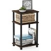 3-Tier End Table, Open Shelves Night Stand, Bedside Table, Toolless Assembly - 2 of 4