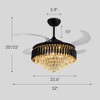 52 in. Large Luxury Ceiling Fan with Light and Remote Control, Dimmable Led with Crystal Chandelier Fan Light for Bedroom - 3 of 4
