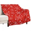 DSANE Winter Snowflakes Red Christmas Throw Blanket Soft Fleece Christmas Blanket Cozy Flannel Throw for Couch Bed - 3 of 4