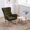 NicBex Teddy Glider Rocking Chair,Upholstered Nursery Rocking Chairs with High Backrest,Modern Rocking Chair,Nursing Chair for Bedroom,Dark Green - 2 of 4