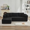 106" Corduroy Upholstery L-Shaped Cloud Modular Sectional Sofa with Left Chaise and Pillows, All-Foam Compression Design - 3 of 4