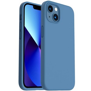 BONGEEK Shockproof Liquid Silicone Designed for iPhone 13 Case Gel Rubber Anti-Shock Cover Case Drop Protection 6.1inch-Blue - 1 of 4