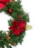 Northlight Pine, Pinecone and Poinsettias Artificial Christmas Wreath - 24" - Unlit - 3 of 3