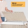 JANSNO PE Rattan Powder Coating Frame Laundry Hamper With Lid, 2 Removable Bags and Wheels, 160L Capacity - 4 of 4