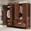 72" Wood Wardrobe Closet - 4-Door Armoire with Hanging Rod & Shelves for Bedroom Storage - 4 of 4