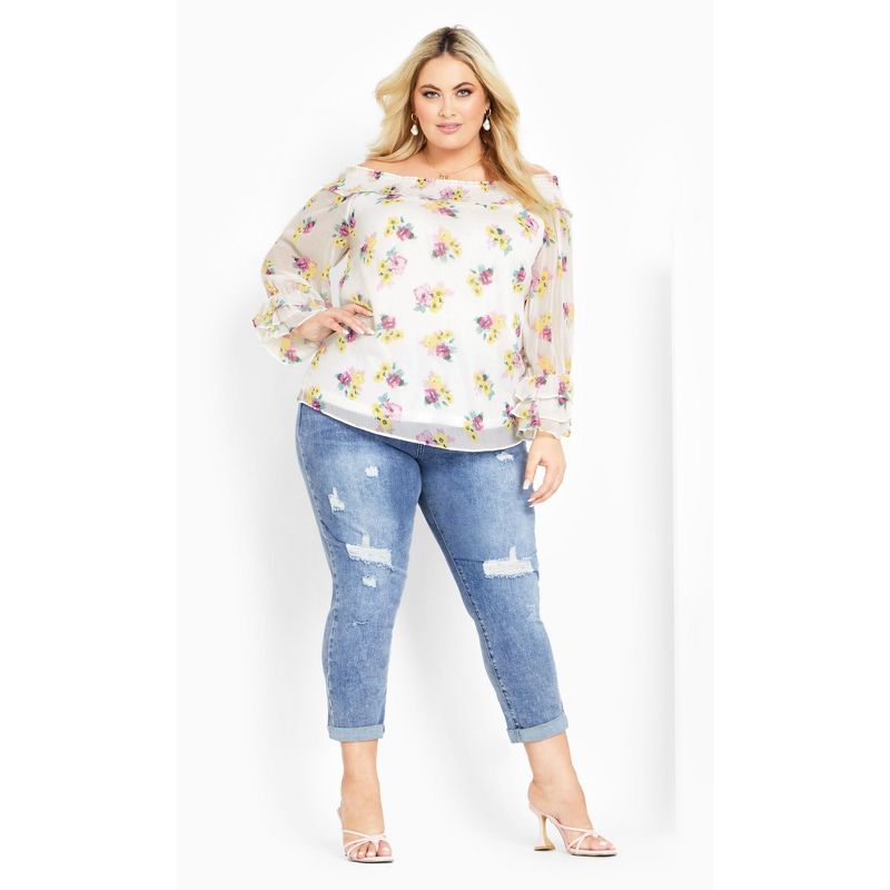 Women's Plus Size Anais Top - ivory | CITY CHIC, 3 of 10