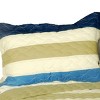 Slickblue 3 PC Handmade Full/Queen Quilt Set, Reversible Vermicelli Quilted, Horizontal Stripes, 37 Color Options - 2 of 4