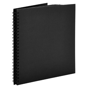 Paper Junkie Blank Hardcover 12x12 Scrapbook Album for Photos, Black Spiral Bound Wedding Guest Book, 40 Sheets - 1 of 4