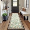Washable Area Rug - Thin Low Pile, Farmhouse Botanical Print, Large Living Room/Dining Room/Bedroom Carpet - 2 of 4