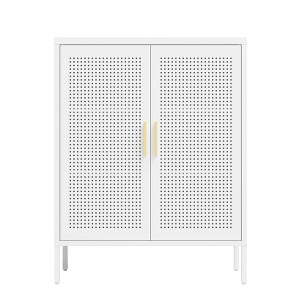 VYNXARIA White Metal Storage Cabinet with 2 Doors and Adjustable Shelves - 1 of 4