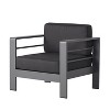 GDFStudio Mason Outdoor Aluminum 4 Seater Chat Set with Cushions, Gray and Dark Gray - 4 of 4