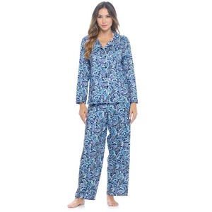 Casual Nights Women's Long Sleeve Rayon Button Down Pajama Set - 1 of 4
