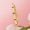 Ross-Simons 1.50 ct. t.w. Ruby and .15 ct. t.w. Diamond Bangle Bracelet in 18kt Gold Over Sterling - 4 of 4