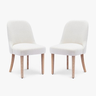 WestinTrends Mid-Century Modern Upholstered Boucle Dining Chair (Set of 2)