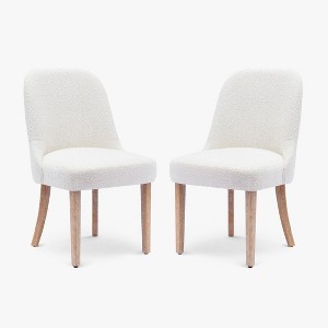 WestinTrends Mid-Century Modern Upholstered Boucle Dining Chair (Set of 2) - 1 of 4