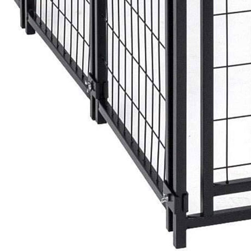 Lucky Dog 8ft x 4ft x 6ft Large Outdoor Dog Kennel Playpen Crate with Heavy Duty Welded Wire Frame and Waterproof Canopy Cover, Black (3 Pack), 4 of 7
