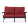 Leisuremod Walbrooke Modern Polyester Loveseat with Black Aluminum Frame and Removable Cushions - 3 of 4