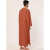 Lars Amadeus Men's Cotton V-Neck Side Split Long Night Gown with Pocket - 4 of 4