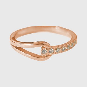 Anna-Kaci Women's Buckle Statement Ring with Cubic Zirconia - Twisted Band Sparkle Ring for Daily & Dressy Styling - 1 of 4