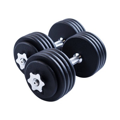 thumbnail image 2 of MuscleSquad Cast Iron Adjustable Dumbbells Set - 13kg/18kg 2 of 14