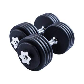 Body-Solid Tools Adjustable Dumbbell 100lbs 2pc - Black