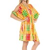 LA LEELA Women's Summer Vacation Beachwear Mini Bathing Suit Plus Size Fall Holiday Swimwear Swimsuit Cover Ups 2X-3X Orange, Tie Dye Design - 3 of 4