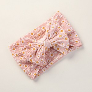 MyKids-Usa Baby Floral Print Soft Big Bow Headband - 1 of 4