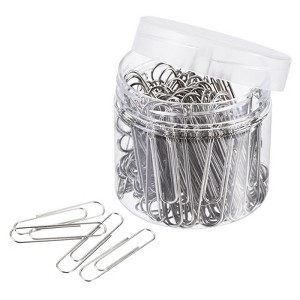Unique Bargains Medium Size Metal Prevent Tearing Pages Office Paper Clip with Box - 1 of 4