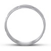 Pompeii3 Mens 10k White Gold Ring Brushed Hand Carved Wedding Band - 2 of 4