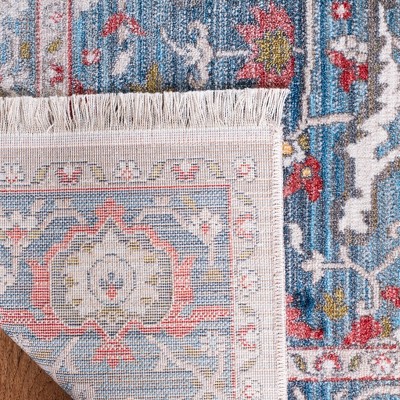 Vintage Blue and Ivory Persian Style 4' x 6' Area Rug