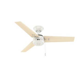 Hunter Fan 44" Cassius Damp Rated Ceiling Fan and Pull Chain Fresh White - 1 of 4