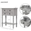 Narrow Console Table, 24" Entryway Table with 3 Storage Drawers and Bottom Shelf for Entryway, Living Room, Hallway, Bedroom, Dining Room - 3 of 4