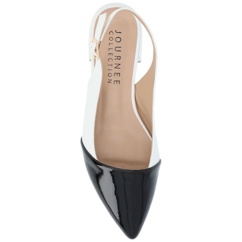 Journee Collection Womens Bertie Sling Back Two Tone Pointed Toe Flats, 4 of 10