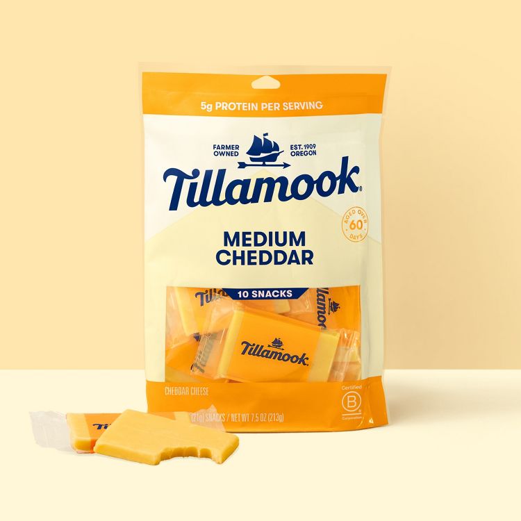 Tillamook Medium Cheddar Cheese Snack Portions - 7.5oz/10ct, 2 of 9