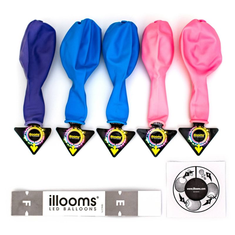 5ct illooms LED Light Up Mixed Solid Balloon, 5 of 11
