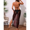 INSPIRE CHIC Women's Floral Halter Triangle Long Sheer Cover Up Skirt Swimwear Bikini Sets 3 Pieces - 4 of 4