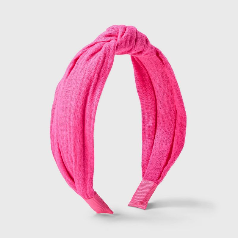 Girls Gauze Top Knot Headband - Cat & Jack™ Pink : Target Girls Gauze Top Knot Headband - Cat & Jack™ Pink