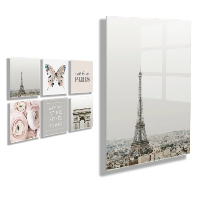 10" x 10" 6pc C'est La Vie Floating Acrylic Art Set - Kate & Laurel All Things Decor