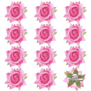 Unique Bargains Durable Velvet Cloth Flower Hair Clips Brooches 12 Pcs - 1 of 4